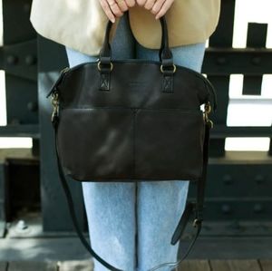 American Leather company Carrie Dome Satchel BLACK CROCO